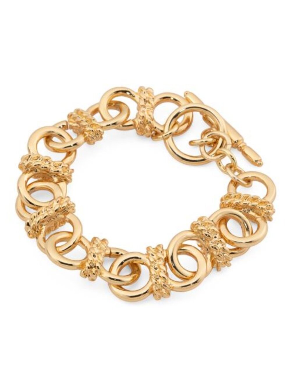 KENNETH JAY LANE Gold Knotted Chain Bracelet Toggle Closure